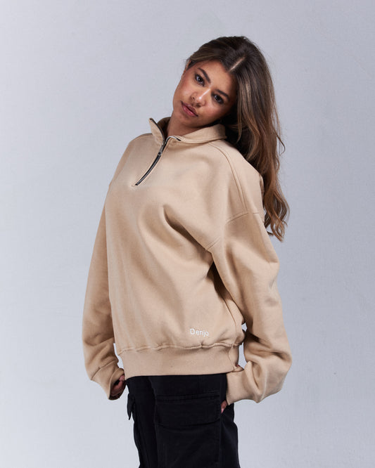 Beige Quarter-zip