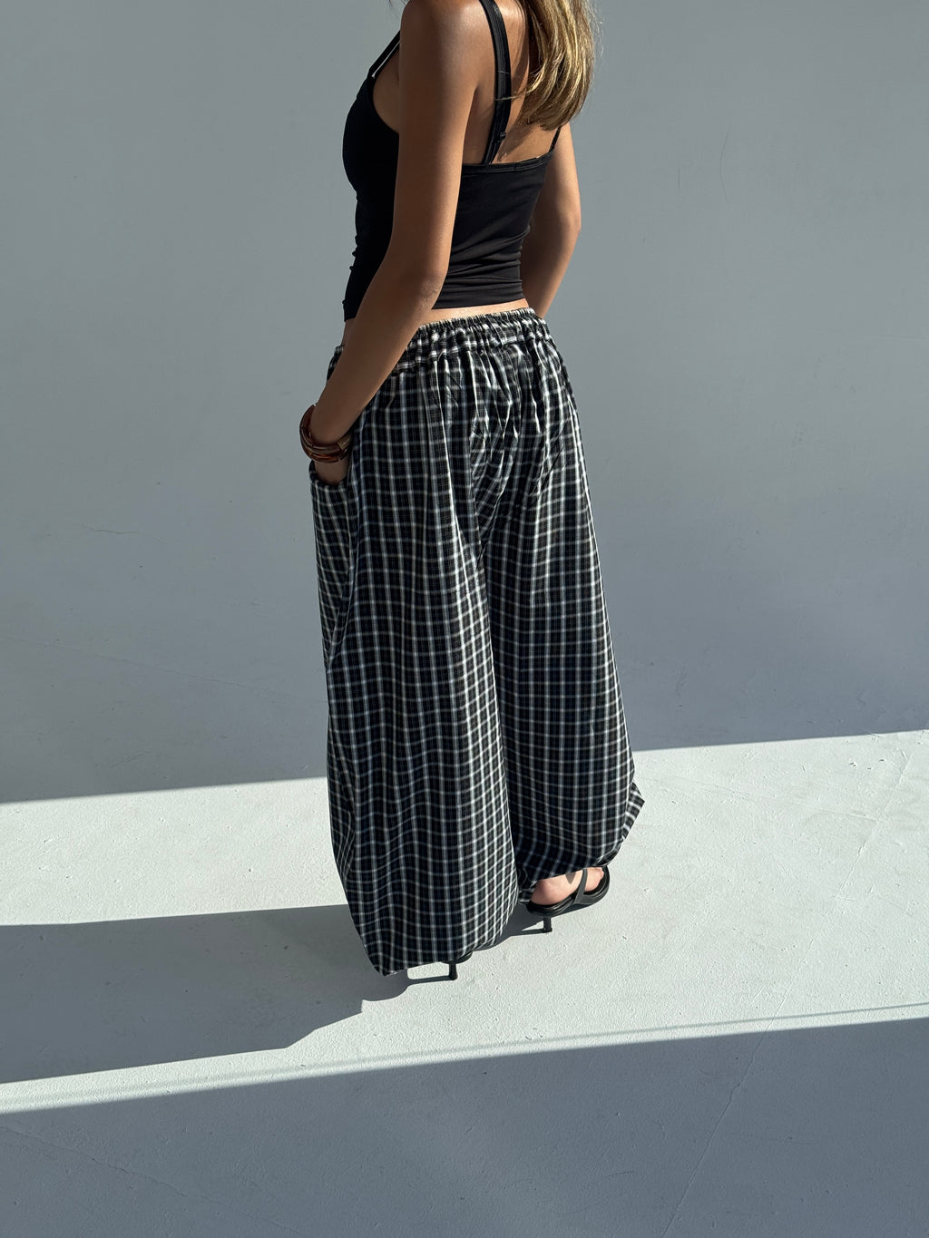 Plaid Pants Black/White
