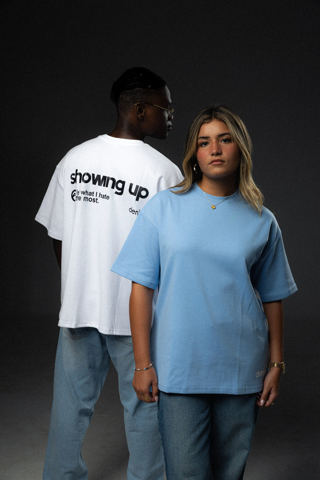 Showing Up White Tee