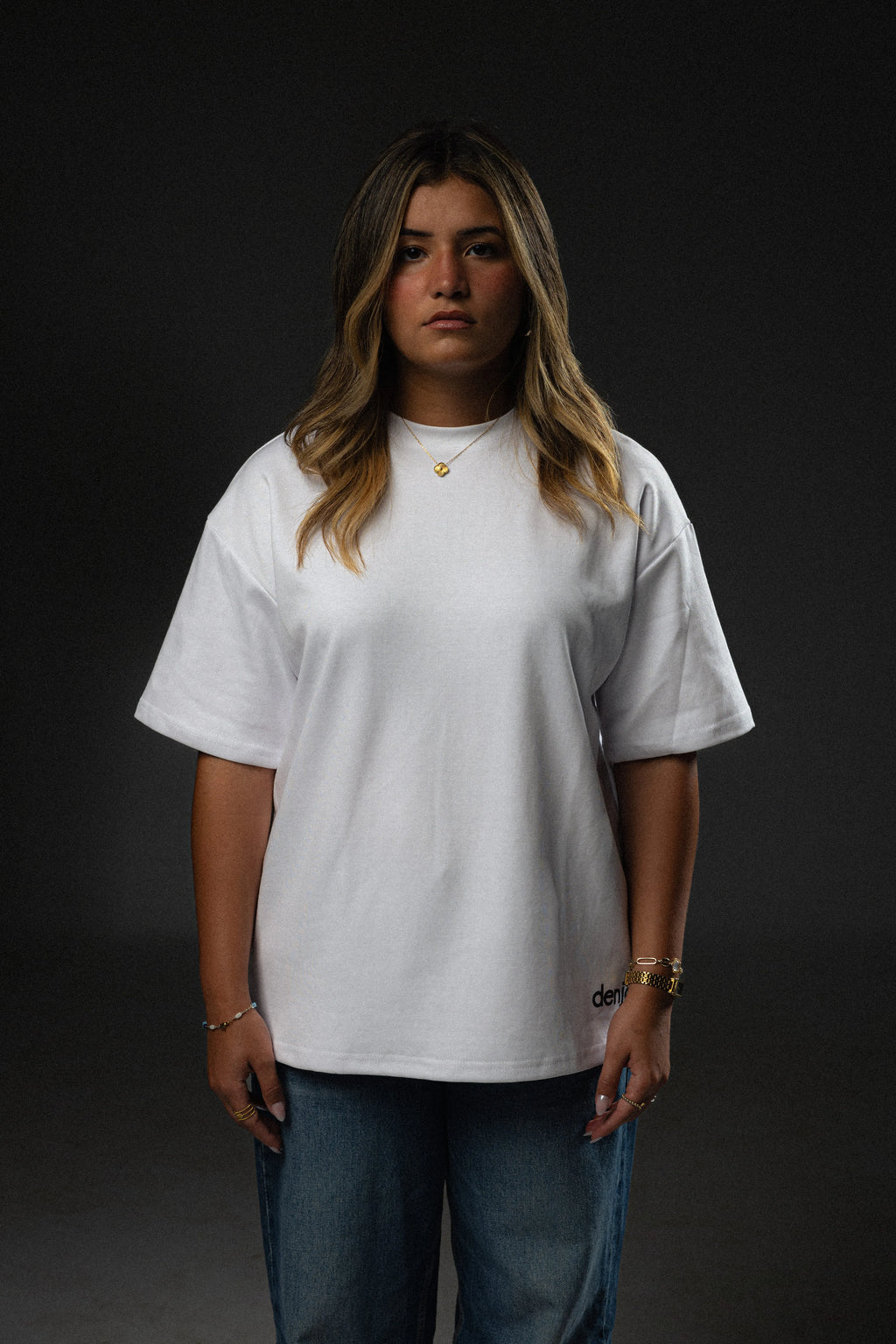 Showing Up White Tee