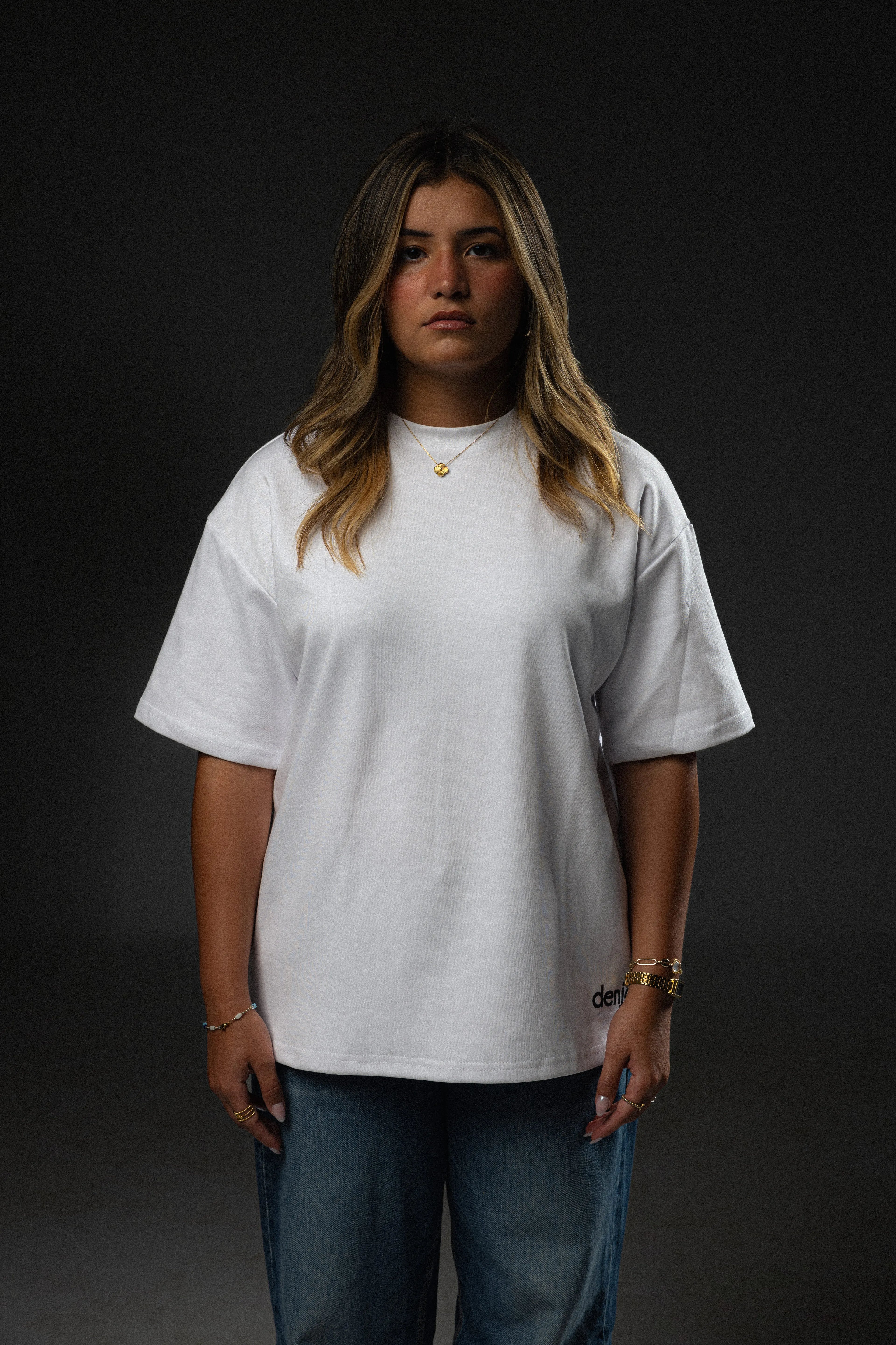 Showing Up White Tee