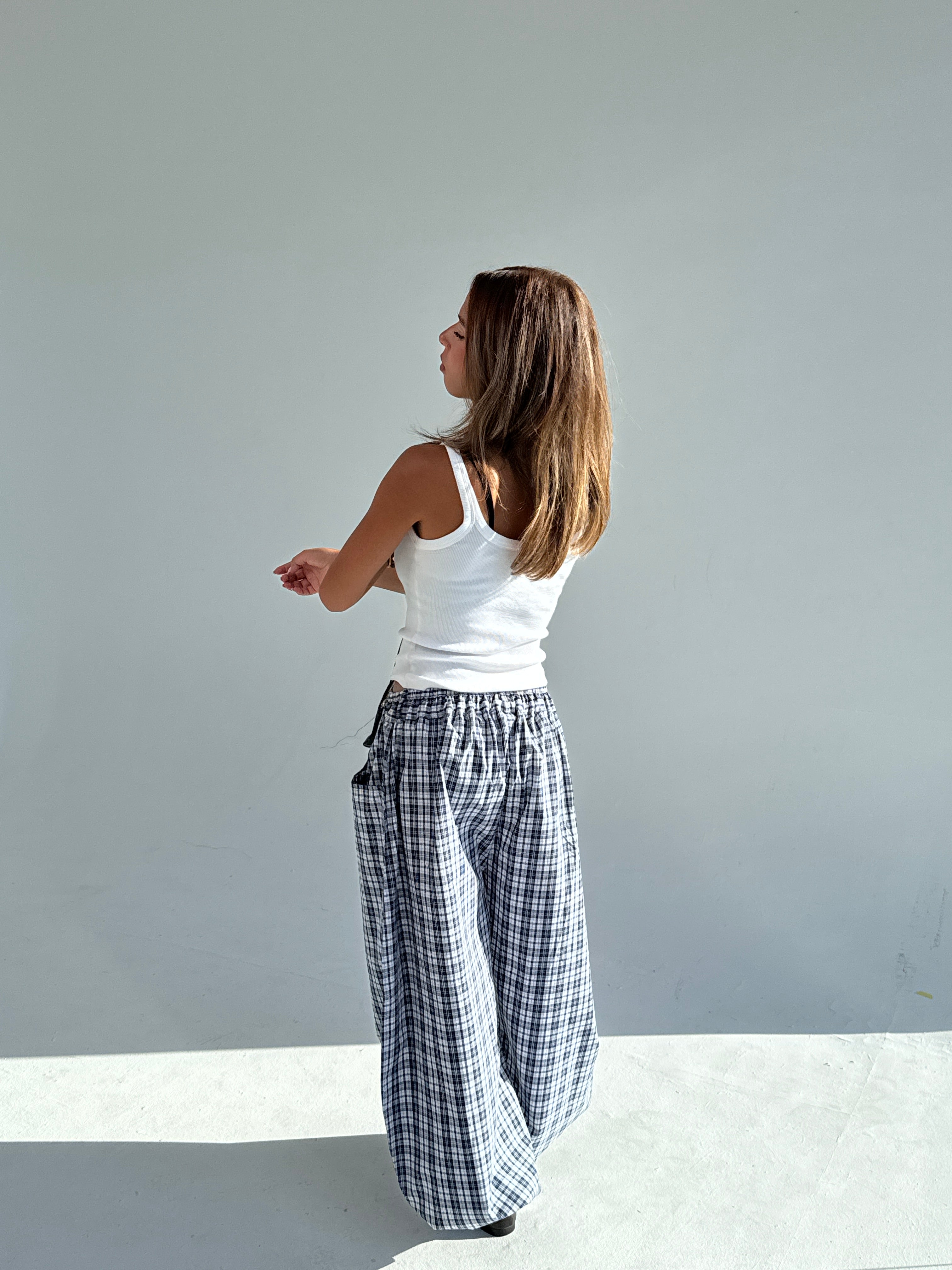 Plaid Pants Blue/White