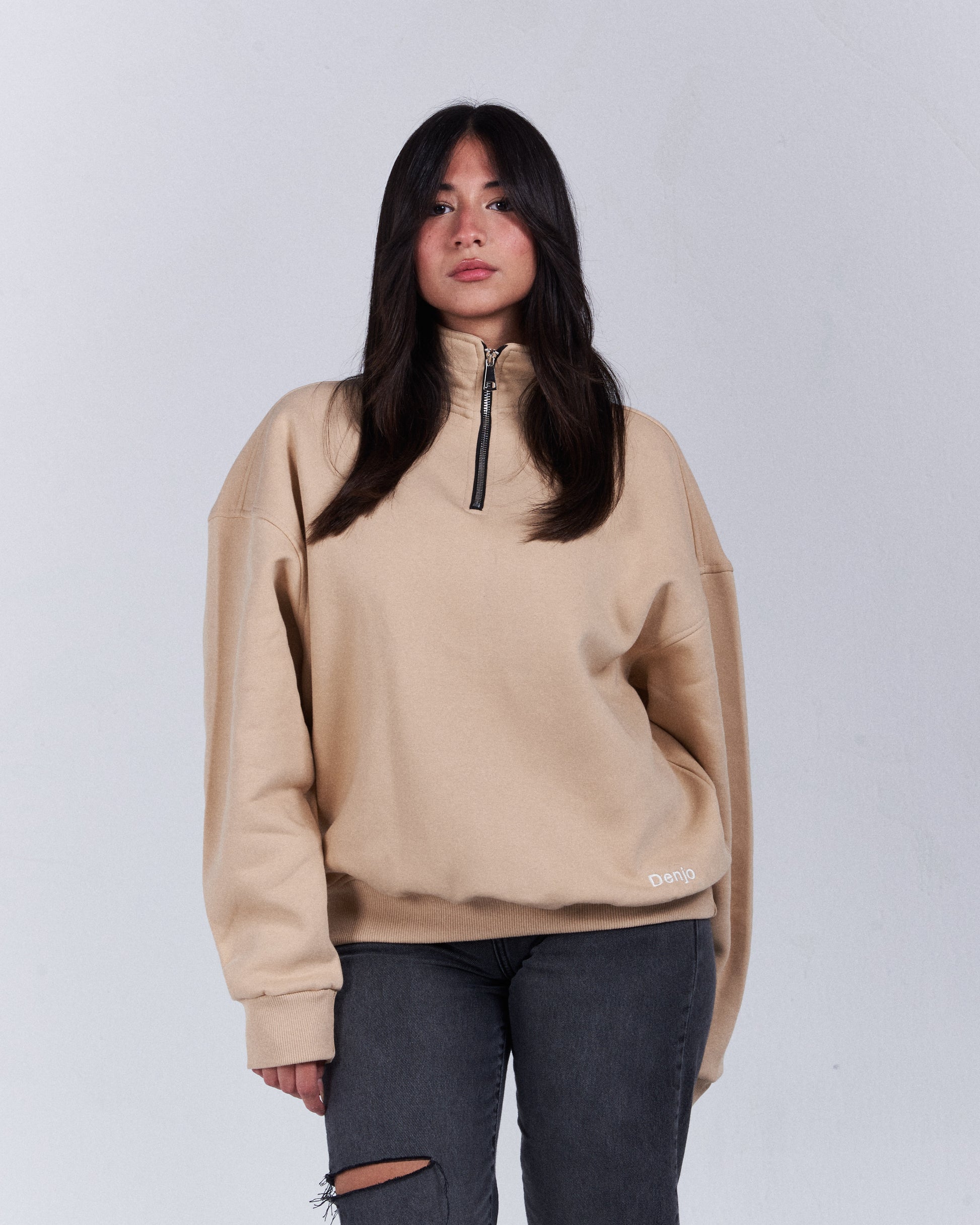 Beige Quarter-zip