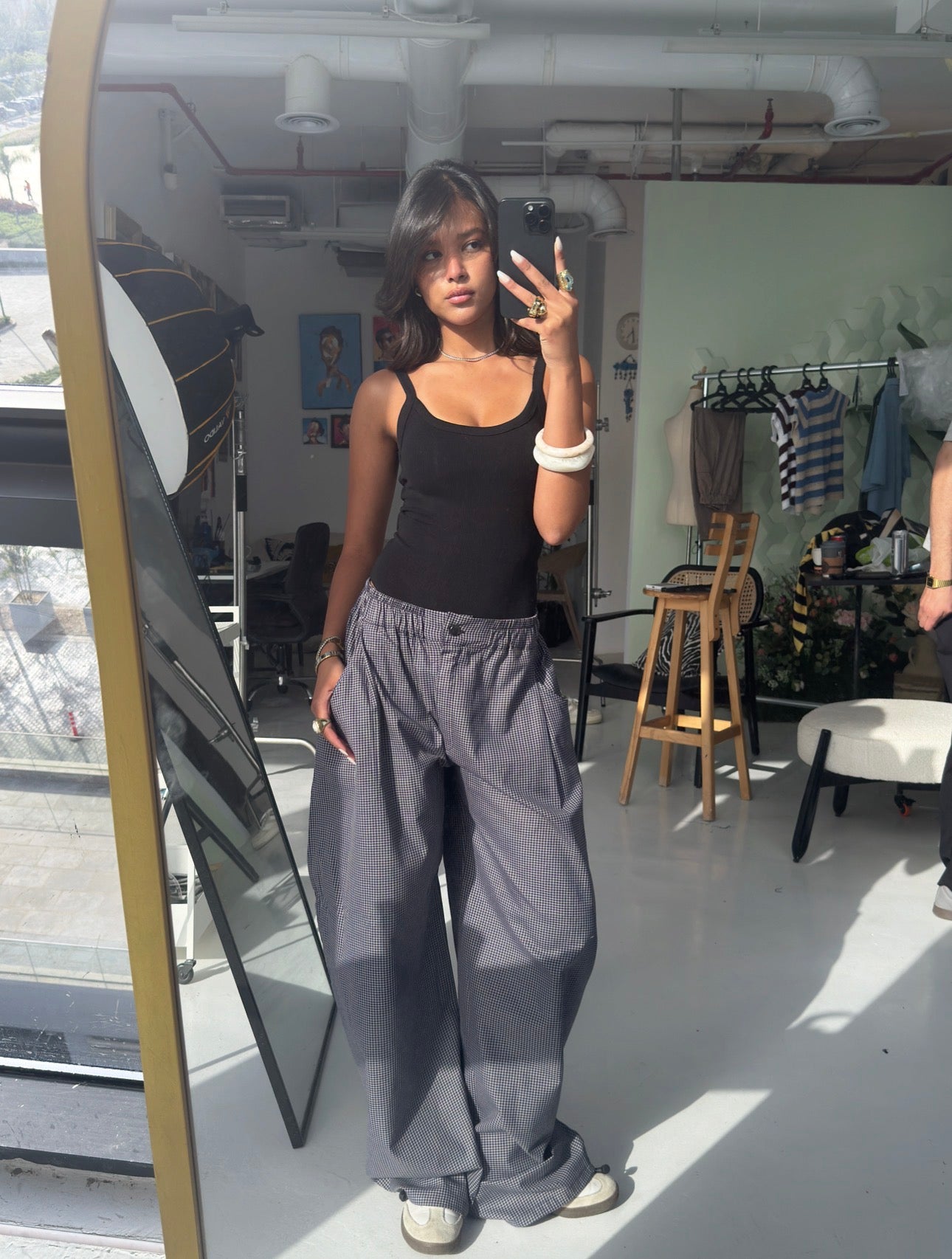 Plaid Pants Dark Shade