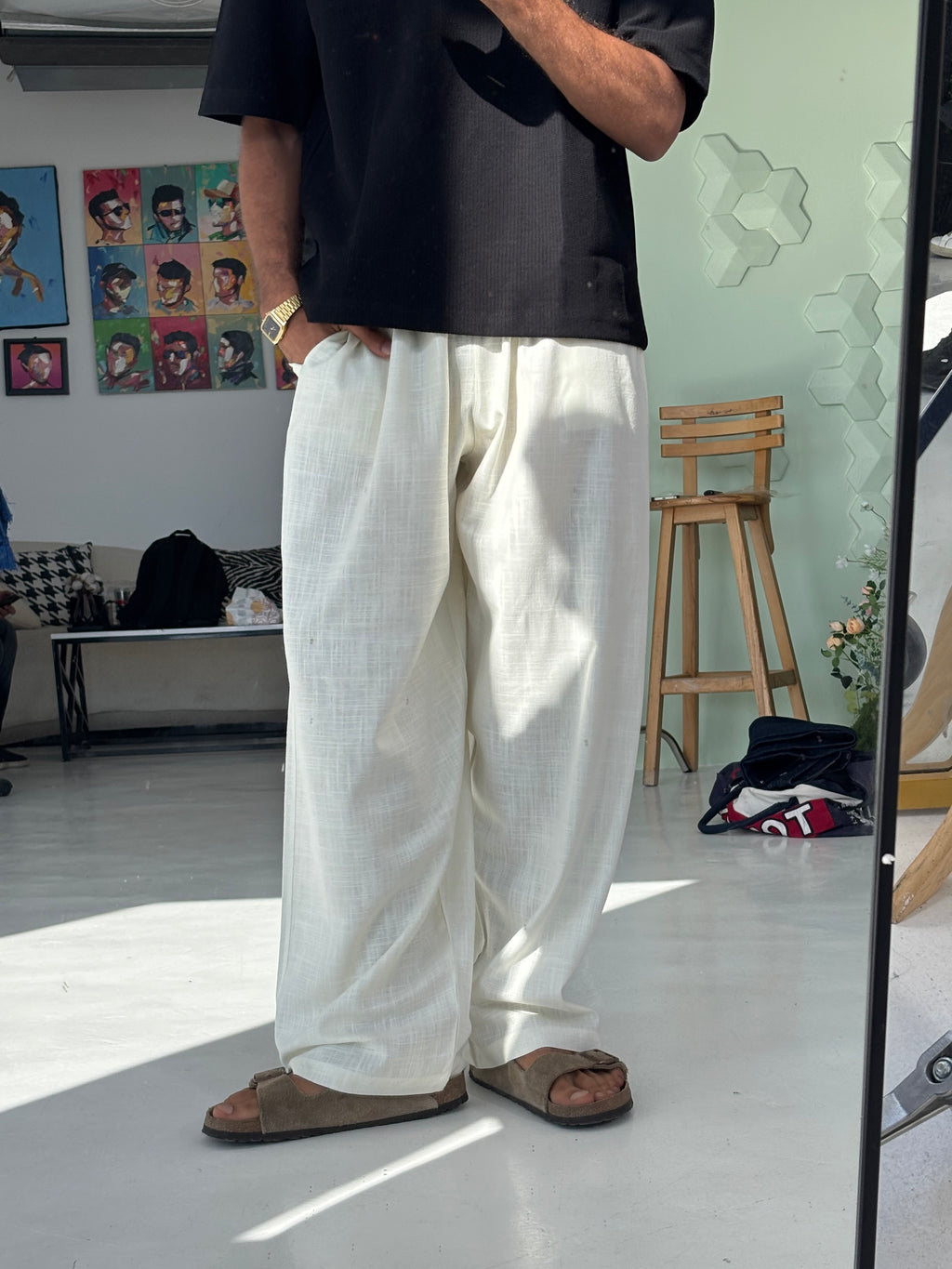 Off-White Linen Pants