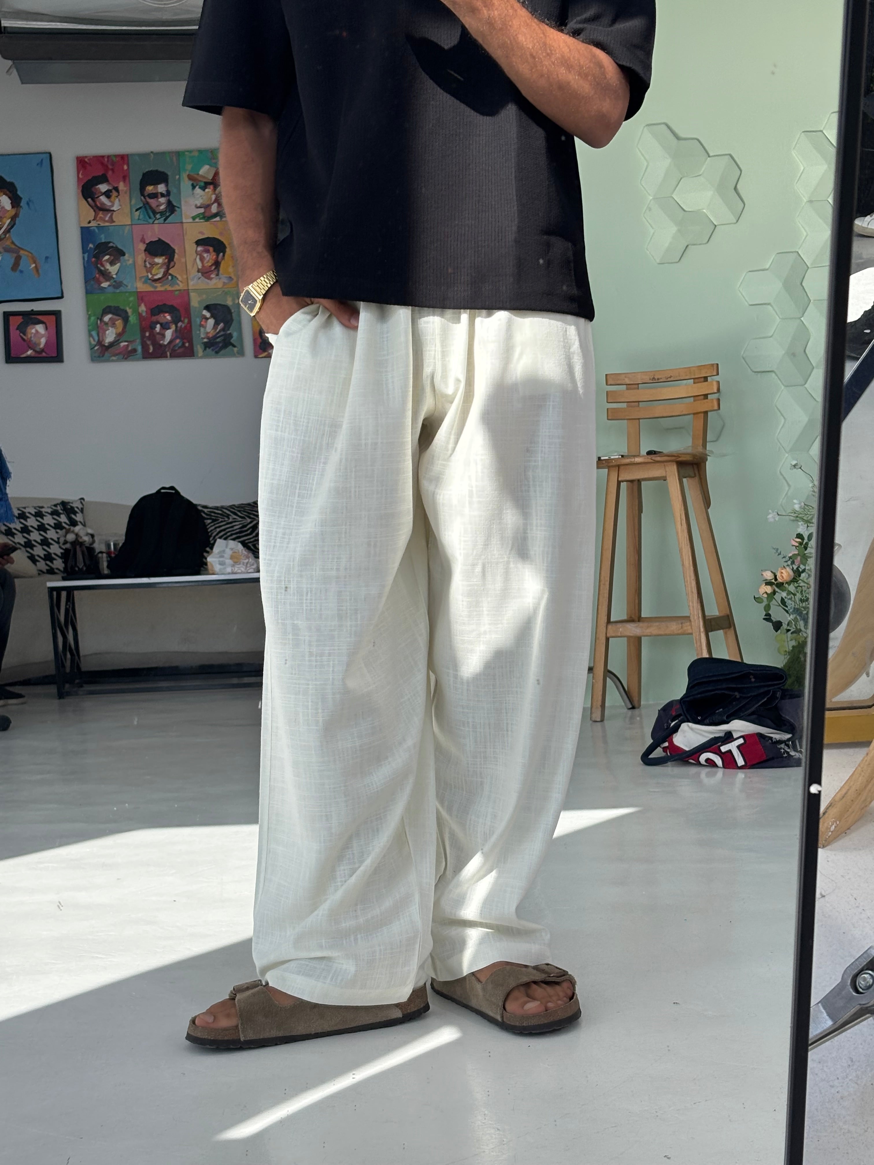 Off-White Linen Pants