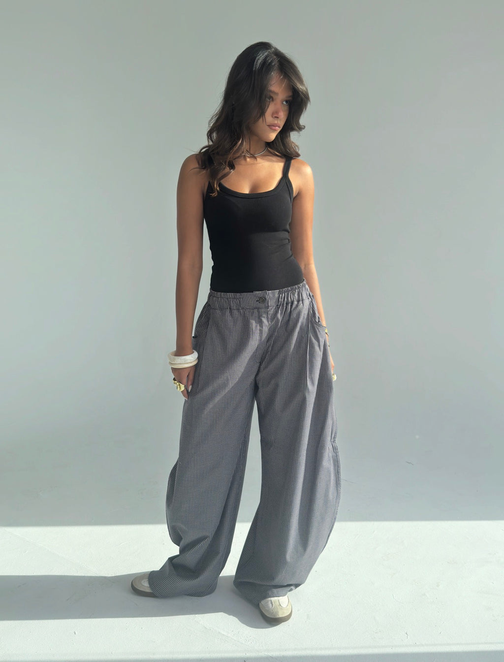 Plaid Pants Dark Shade