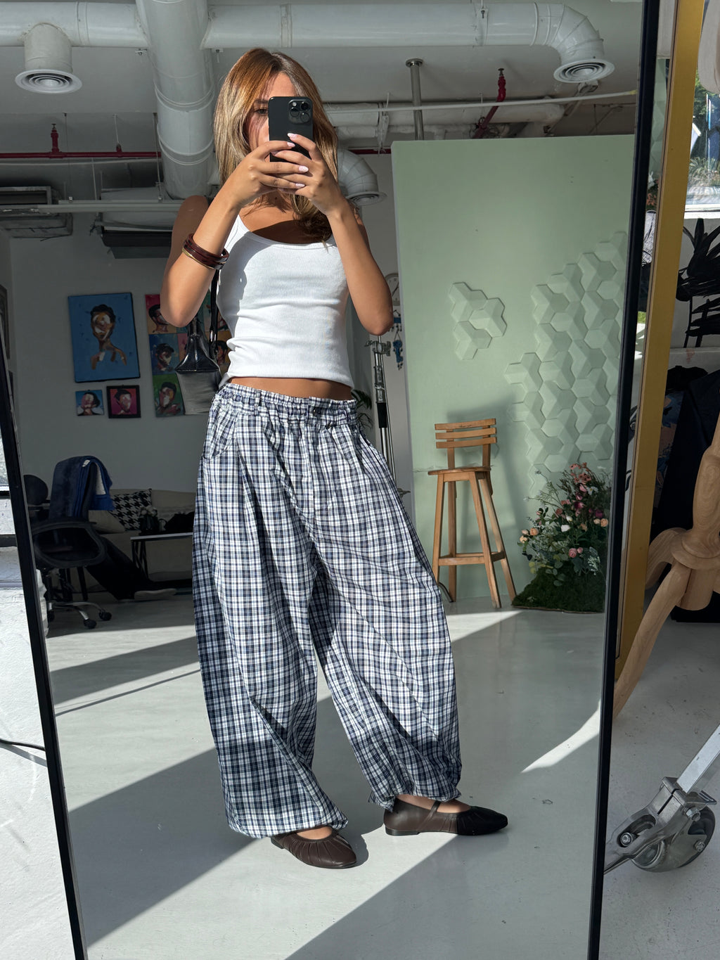 Plaid Pants Blue/White