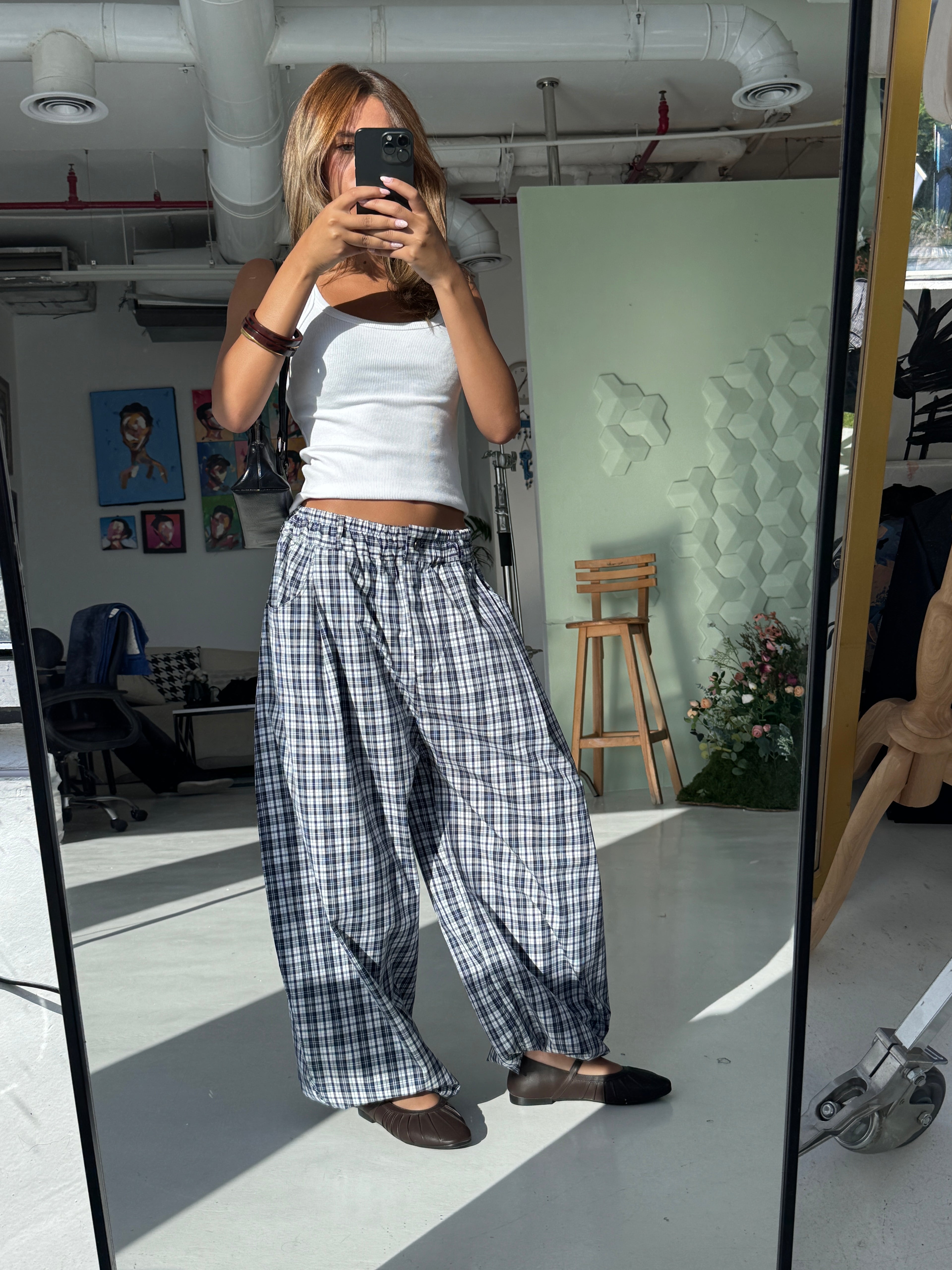Plaid Pants Blue/White