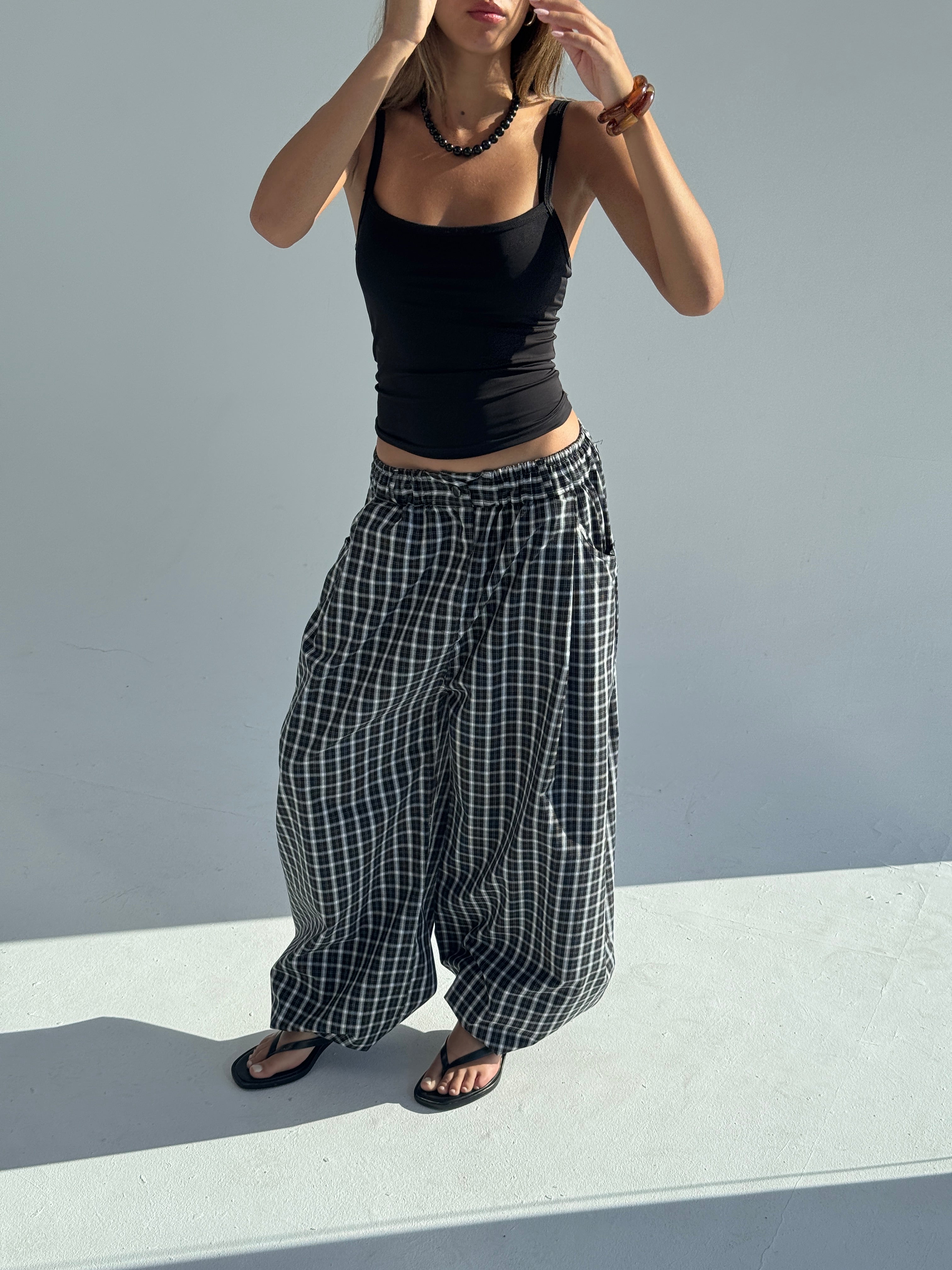Plaid Pants Black/White