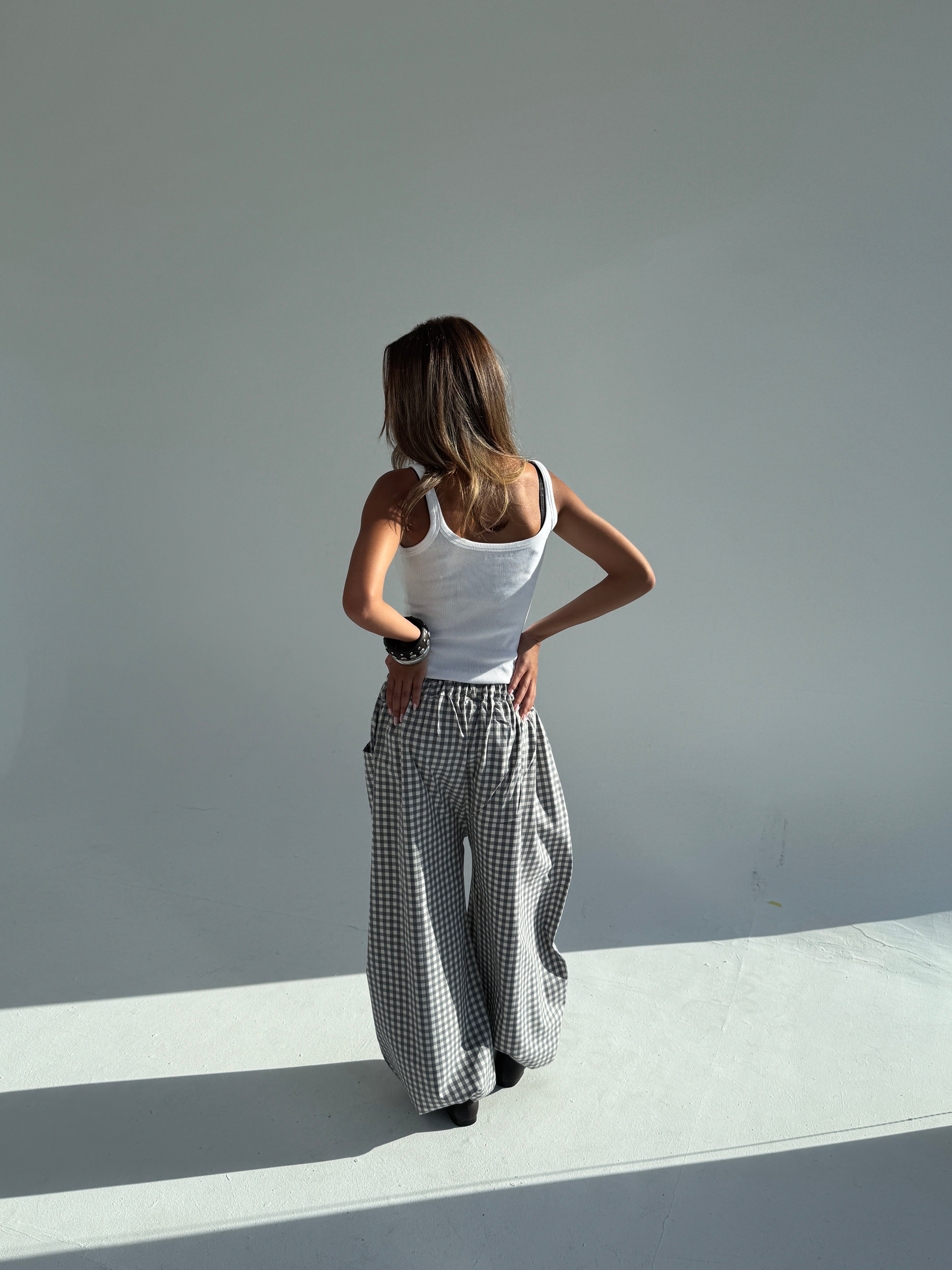 Plaid Pants Grey/White