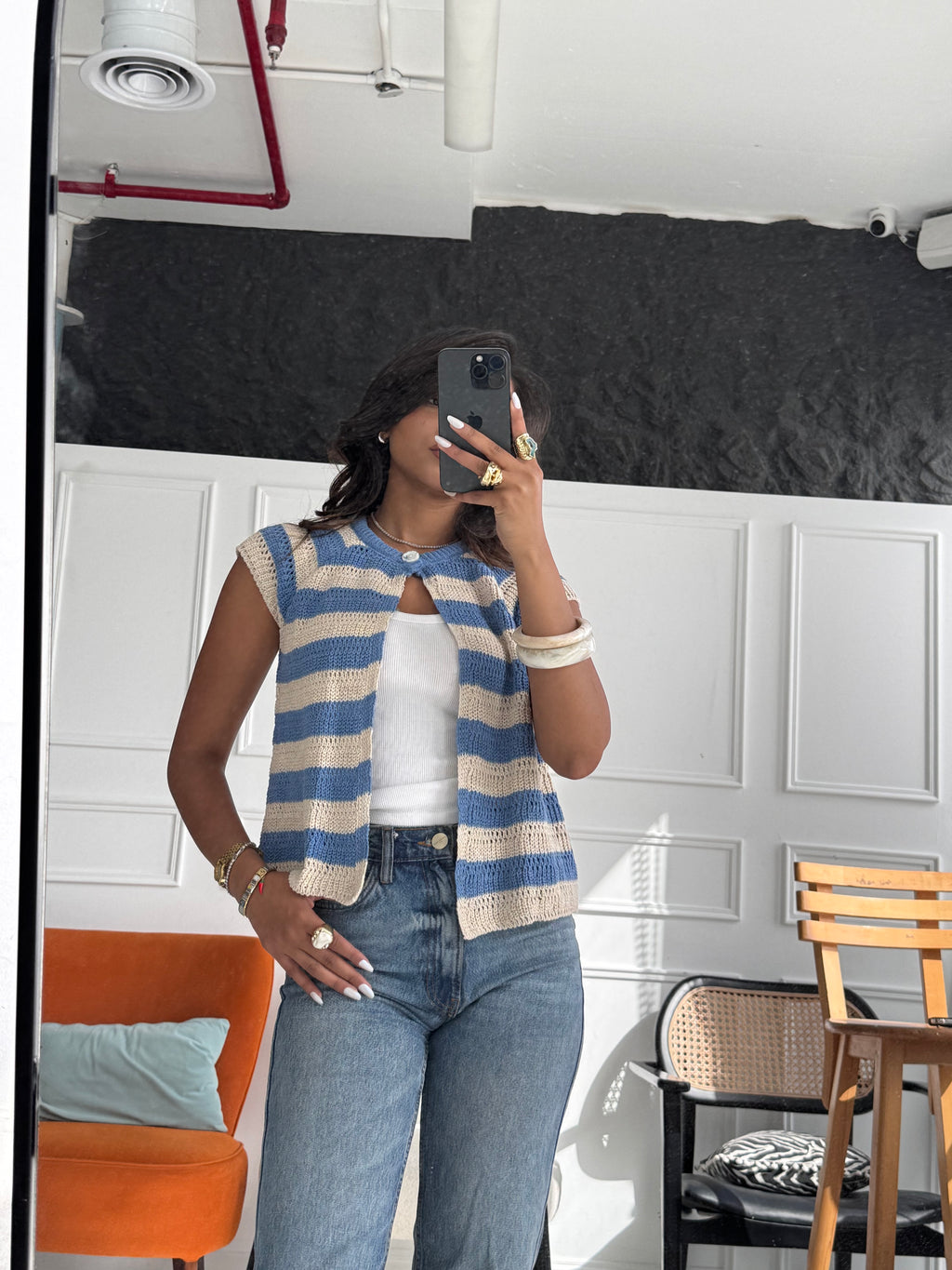 Buttoned knit in Baby Blue