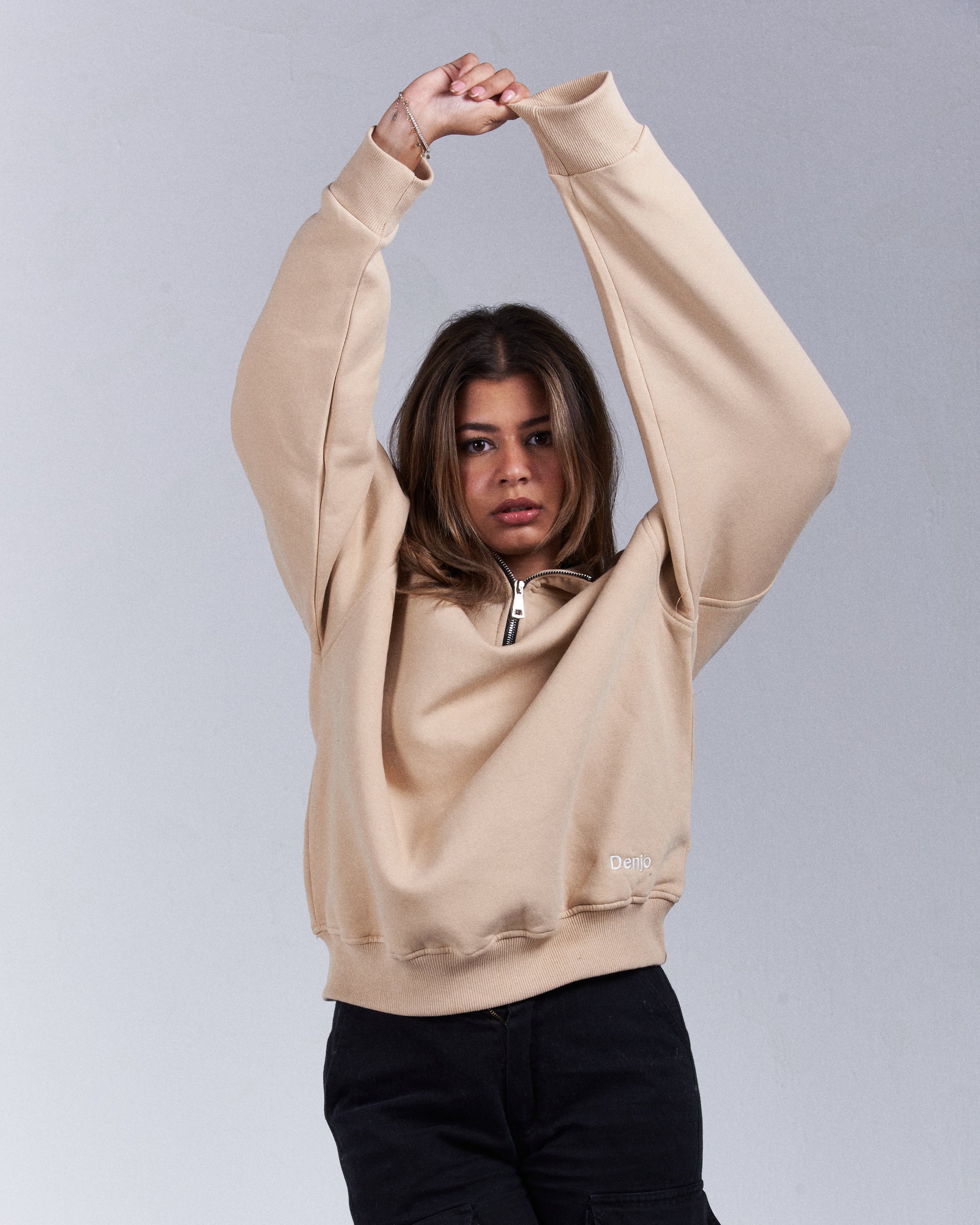 Beige Quarter-zip