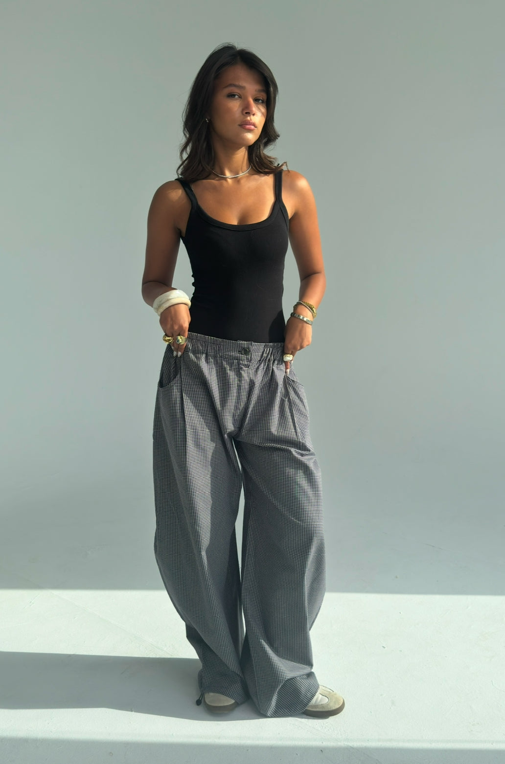 Plaid Pants Dark Shade
