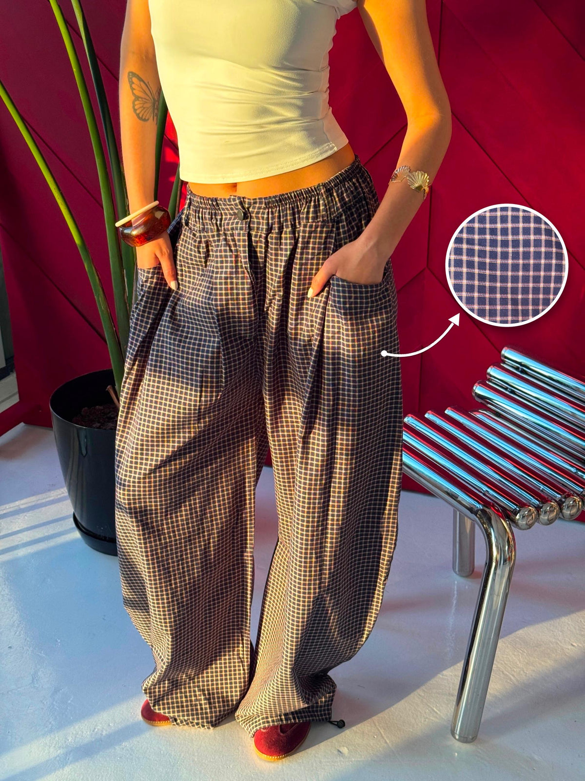 Plaid Pants Retro Check