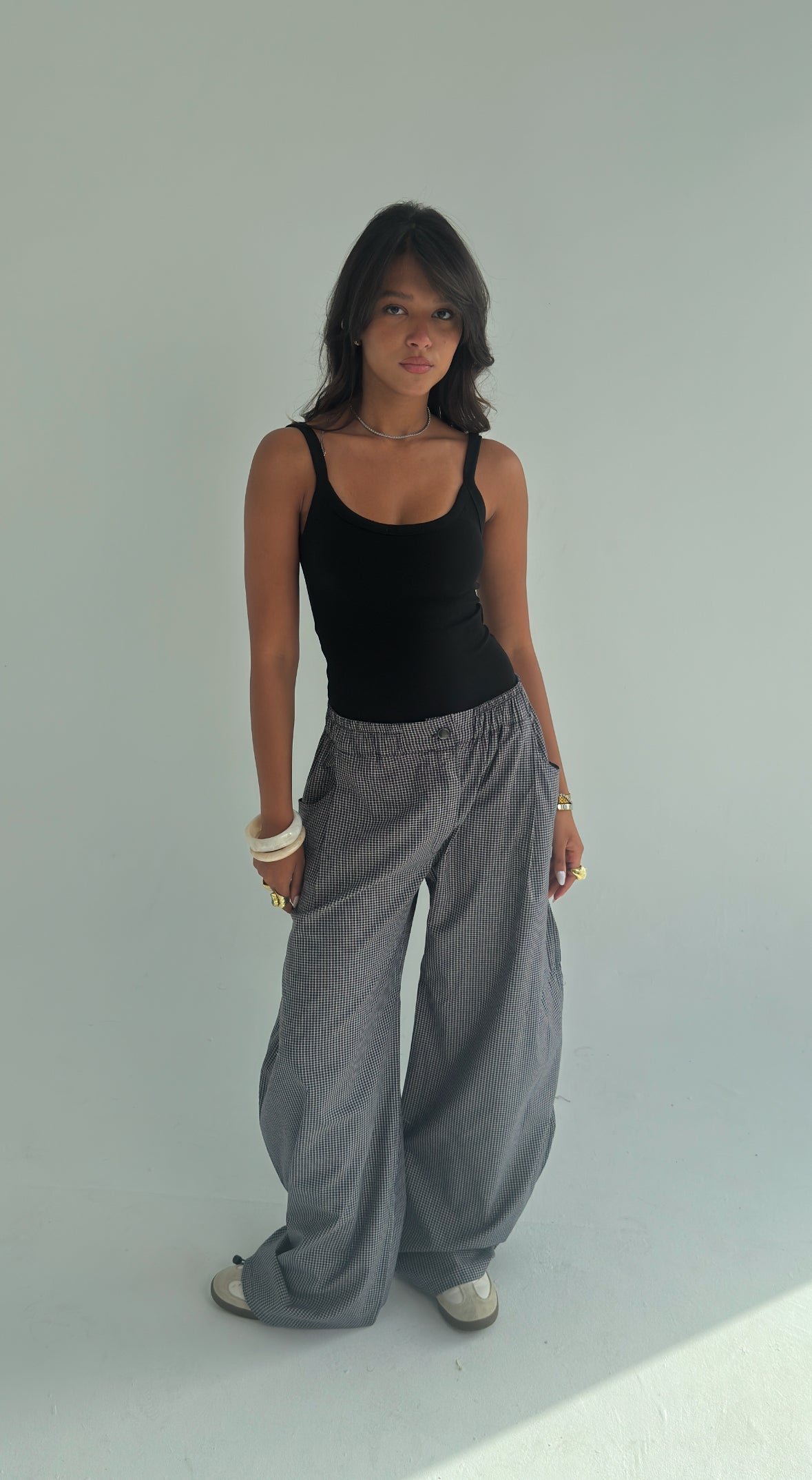 Plaid Pants Dark Shade