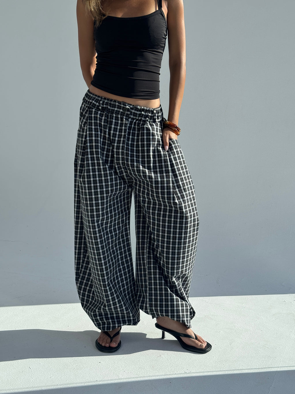 Plaid Pants Black/White